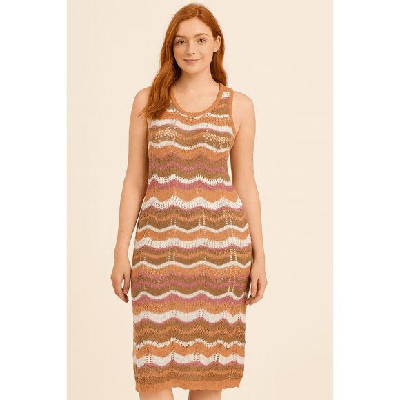 ULTRA FLIRT Juniors' Striped Crochet Dress Size S - Picture 1 of 11